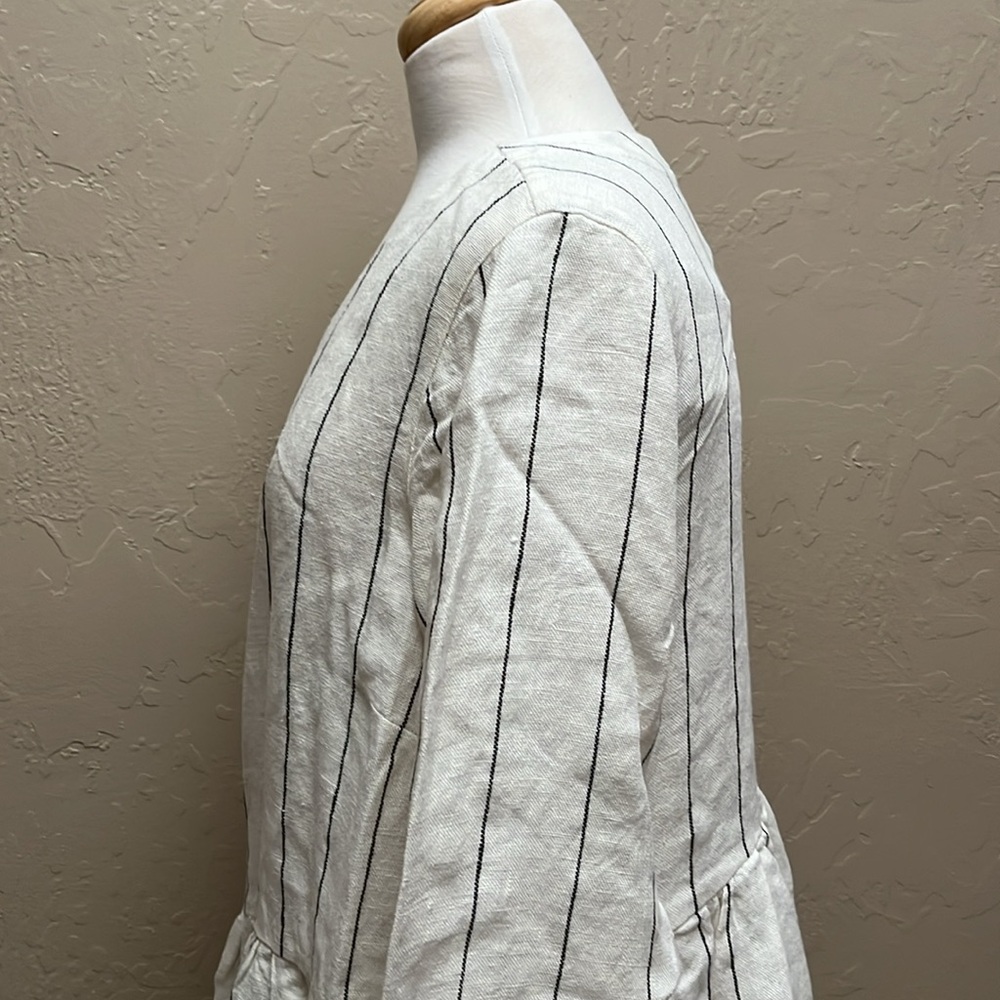 Sondeflor Son de Flor Linen Wrap Dress in Sonata Stripe, L - Picture 9 of 16